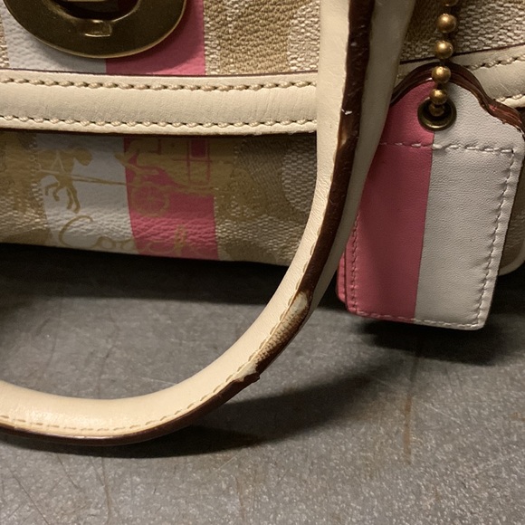 *RARE* Coach Heritage Stripe Satchel - Picture 9 of 11